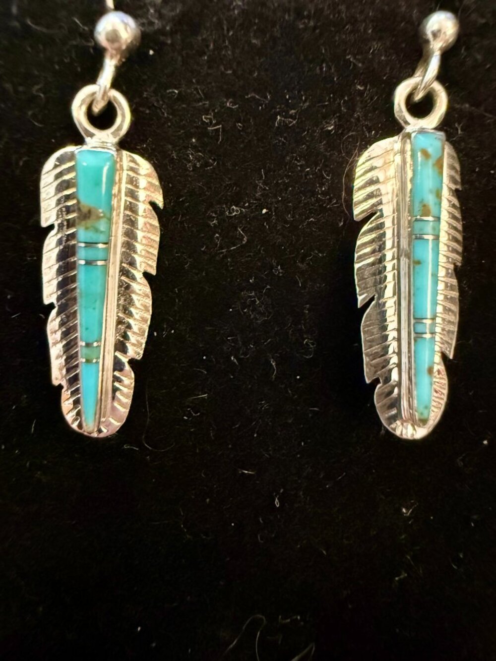 Native Navajo-style sterling silver dangle earrings